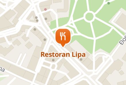 Restoran Lipa na svijetloj mapi sjedi.ba: pin i ime ispod njega