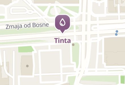Tinta na svijetloj mapi sjedi.ba: pin i ime ispod njega